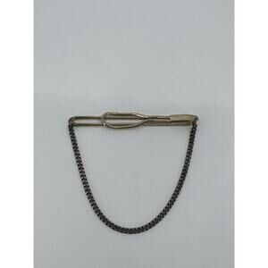 Vintage SWANK Gold Tone Tie Bar Clip Swag Chain